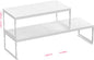 Stackable Expandable Metal Shelf Organizer - Adjustable Wire Storage Rack with Holes for Kitchen, Bathroom, Cabinet, Office - Space Saving, Durable & Sturdy Design（2PACKS/Medium/White