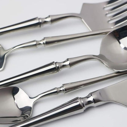 JASHII 20-piece 18/10 Stainless Steel Silver Flatware/Cutlery/Tableware Set Service for 4 Person, Include Knife/Fork/Spoon, Mirror Polished (Silver)