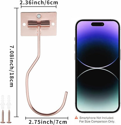 Self-Adhesive Banana Hooks, Foldable Magnetic Hanger Under Cabinet, Sturdy Metal Banana Holder for Kitchen, Space-Saving Design to Keep Bananas Fresh 3 Pieces Rose Gold