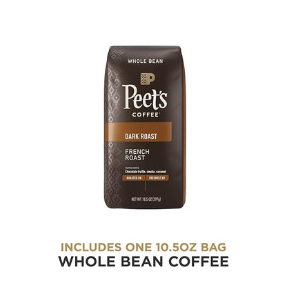 Peet's Coffee, Dark Roast Whole Bean Coffee - French Roast 10.5 Ounces