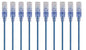 Monoprice Cat6A 25ft Blue 10-Pk Patch Cable UTP 30AWG 10G Pure Bare Copper Snagless RJ45 SlimRun Series Ethernet Cable