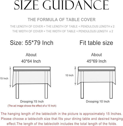 patdrea Designer Linen French Tablecloth for Rectangle Table,Fall Country Breathable Floral Tablecloths,Table Cover for Kitchen Dining,Tea Party,Christmas,Thanksgiving,55"x79"-Oliveirad