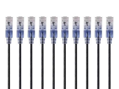 Monoprice Cat6A 5ft Orange 10-Pk Patch Cable UTP 30AWG 10G Pure Bare Copper Snagless RJ45 SlimRun Series Ethernet Cable
