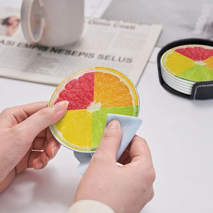 6 Pack Tropical Colorful Lemon Coaster