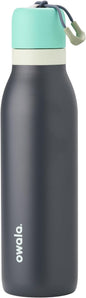 Owala FreeSip Twist Insulated Stainless Steel Water Bottle with Straw for Sports and Travel, BPA-Free, 18-oz, Blue/Grey (Foggy Tide)