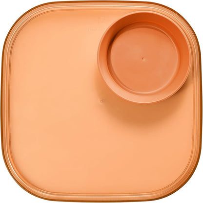 Madesmart Dipware Reusable Dining Plate/Serving Tray for Appetizers and Snacks, Food-Safe Appetizer Serving Platter with Removable Dip Bowl, Terracotta