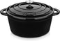 Velaze 7.5 QT Dutch Oven Pot with Lid, Enameled Cast Iron Dutch Oven with Dual Handles for Sourdough Bread Baking, Cooking, Non-stick Enamel Coated Cookware (Black)