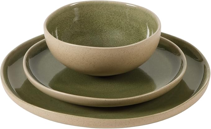 Gibson Elite Manila Bay 12-Piece Stoneware Dinnerware Set, Service