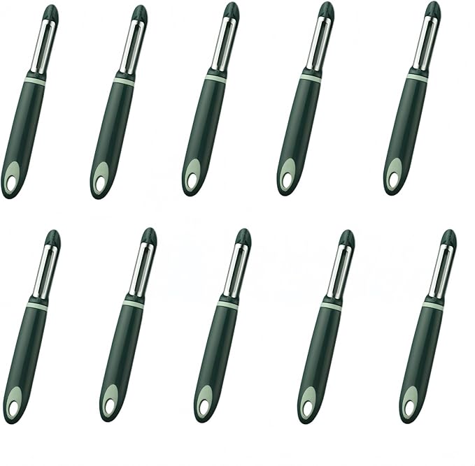 10 Pack Vegetable Potato Peeler for Kitchen,Ergonomic Soft-Touch Handle-Black (Aquamarine, 10 Pack)
