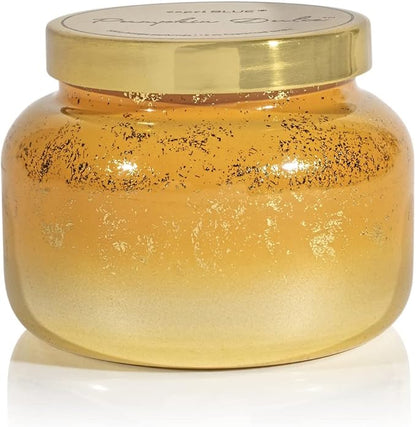 Capri Blue Glimmer Jar Candles - Luxury Holiday Scented Candles for Home - Long Lasting Soy Wax Blend - Scented Holiday & Home Decor - Fall Decor - Signature Jar (Pumpkin Dulce, 19 oz)
