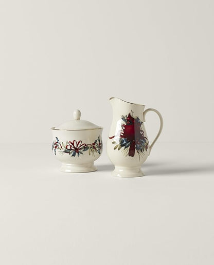 Lenox 847266 Winter Greetings Sugar & Creamer Set, Christmas & Holiday Hosting