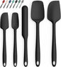 Coukre Silicone Spatula Set of 5,High Temperature Resistant, Food Grade Silicone, Dishwasher Safe, for Baking, Cooking (Pure Colorful B)