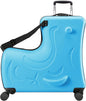 Kids Ride-On Suitcase, Hardside Rolling Luggage with 4 Spinner Wheels, Seat & Safety Belt, Toddler Carry-On for Boys & Girls Ages 2-6, Blue