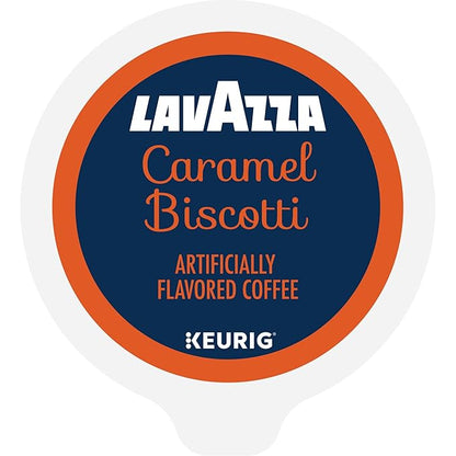Lavazza Caramel Biscotti Coffee, Single Serve Keurig K-Cup Pods, Flavored Coffee, 88-Count Box (4 Packs of 22)
