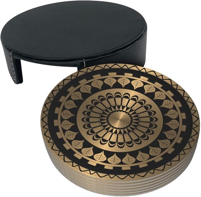 Drink Coasters with Holder Stand Set of 6