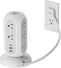 Surge Protector Power Strip Tower, TESSAN 5 FT Retractable Extension Cord with Multiple Outlets, 11 Outlets with 3 USB (1 USB C) Charging Station, 1050J, Office Desk Supplies, Dorm Essentials