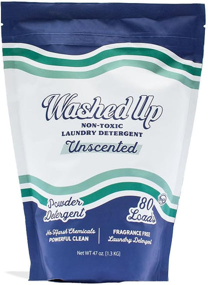 Unscented Laundry Detergent Powder | Fragrance-Free | Safe for Sensitive Groups | Powerful Clean | Plant & Mineral-Based | Made in USA