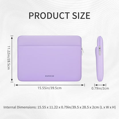 RAINYEAR Laptop Sleeve Case 15.6 Inch, Protective Portable Case with Front Pocket, Briefcase Handbag Computer Carrying Bag Laptop Bag Compatible for HP, Dell, Asus, Lenovo, Notebook, Purple