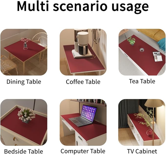 Dresser Cover - Can Be Used On Both Sides Waterproof and Easy to Clean Good Flatness Used for Dresser Table(Black+Wine Red 10x44)