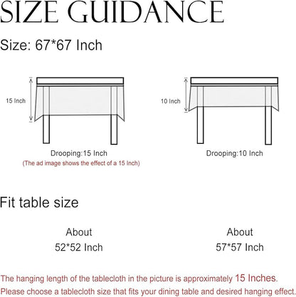 ISAENNE Designer Provence Floral Square Tablecloth,Linen Colorful Washable Indoor Table Cloth,Durable Home Decor Tablecloths for Dining Thanksgiving Kitchen Christmas,67"*67"-Ratina