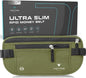 Travel Money Belt & Passport Holder - RFID Blocking Slim Travel Wallet & Fanny Pack for Men and Women - Essential Travel Pouch for Cash, Credit Cards, and Documents (Green Color)