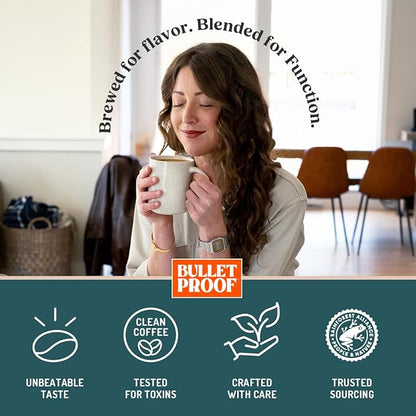 Bulletproof The High Achiever Single-Serve Pods, 10 count, Medium-Dark Roast Enhanced Coffee with Lion's Mane Mushroom, B Vitamins, and Adaptogens for Energy and Focus, Packaging May Vary