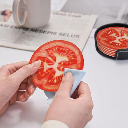 6 Pack Tomato Slice Coaster for Drinks