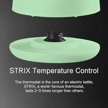 1.5L Electric Kettle Stainless Steel, Double Wall Cool Touch Teapot, Fast Boil,5 Temperature Control, LED Display, Auto Shut-Off,Keep Warm Function,Green