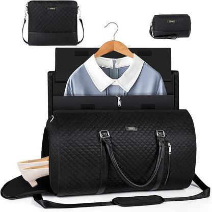Convertible Garment Duffel Bag for Travel - Carry On Garment Bags With Toiletry Bag Large Weekender Bag for Men Women 2 in 1 Hanging Suitcase Suit Travel Duffel Overnight Bags 4pcs Set