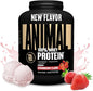 Animal 100% Whey Protein Powder – Whey Blend for Pre or Post Workout, Recovery, Anytime Low Sugar Protein Boost Meal Replacement with BCAA Branched Chain Amino Acids – New Flavor, Strawberry, 4 lb
