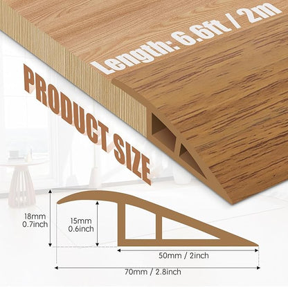 Floor Transition Strip Door Threshold 79" Floor Transition Reducer Trim on The Edges Threshold Strip Self Adhesive Suitable for Doorways, Tiles, Carpet