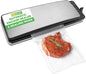 NutriChef Automatic Food Vacuum Sealer Machine - Electric Air Sealing Preserver with 5 Reusable Bags, LED Controls, High-Power Suction, for Dry & Moist Foods, Stainless Steel Housing