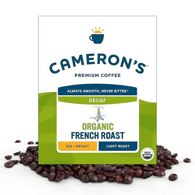 Cameron's Coffee Roasted Whole Bean Coffee, Organic Decaf French Roast, 4 Pound