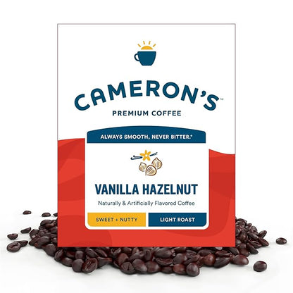 Cameron's Coffee Roasted Whole Bean Coffee, Flavored, Vanilla Hazelnut, 4 Pound