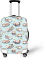 Otter Print Suitcase Cover Fit 18-21 Inch Travel Luggage Covers with Zipper Non Slip Luggage Cover for Suitcase Zip Closure Elastic Suitcase Cover Protector Cute Baggage Cover
