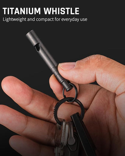 TISUR Titanium Emergency Whistle,120db Safety Whistle with Lanyard,Outdoor Survival Small Whistle for Life Saving,Hiking,Pets Training,Coach Sports
