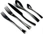 20-Piece 18/10 Stainless Steel Flatware Set Mirror Polishing Black, Serive for 4