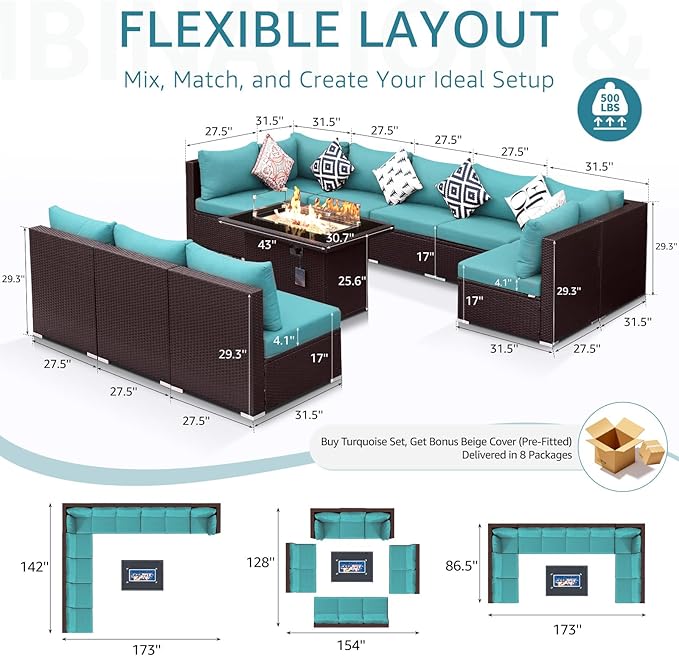 NICESOUL Modern Outdoor Couches