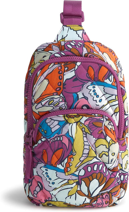 Vera Bradley Women's Lorman Sling Backpack-Featherweight Bag, Flutter, One Size