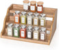 Tiered Spice Rack Organizer for Cabinet, Wooden Spice Rack for Countertop, Spice Shelf organizer Spice Organization for Cabinet