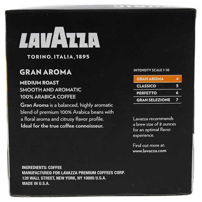 Gran Aroma Medium Roast Ground Coffee Pods by Lavazza for - 10 x 0.34 oz Coffee