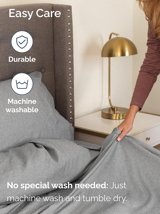 Extra Deep Pocket King Sheets - 4 Piece Breathable & Cooling Bed Sheets - Hotel Luxury Sheet Set - Soft, Wrinkle Free & Comfy - Easily Fits Extra Deep Mattresses - Deep Pocket Heathered Grey Sheets