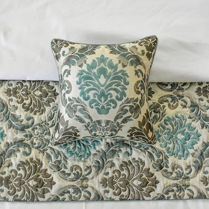 The HomeCentric King/Queen/Twin Blue Decorative King 90"x18" Bed Runner Without Pillow Cover, Damask Bed Scarf on Jacquard Fabric - Royal Elegance