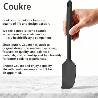Coukre Silicone Spatula Set of 5,High Temperature Resistant, Food Grade Silicone, Dishwasher Safe, for Baking, Cooking (Pure Wine)