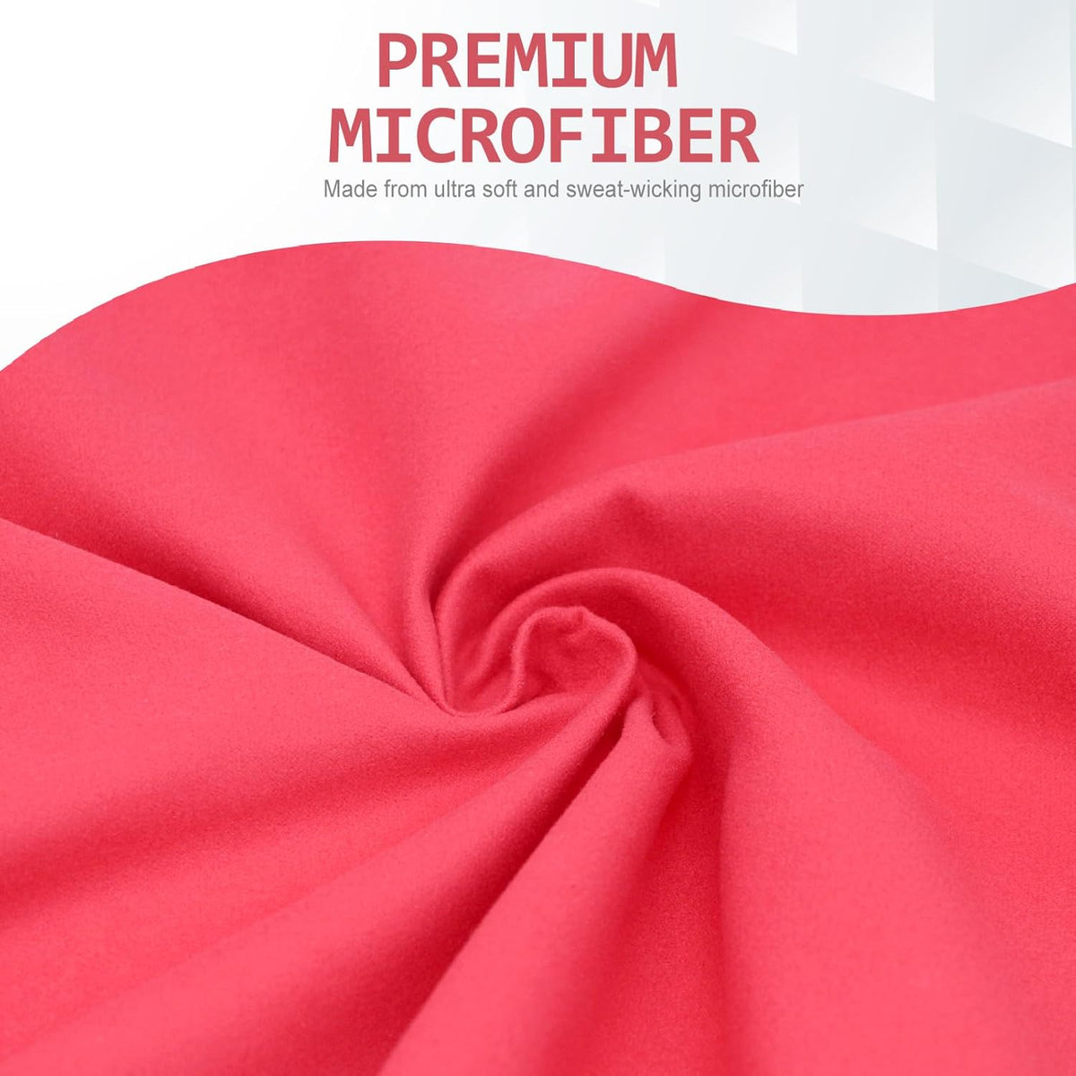 Eunzel Quick Dry Camping Towel, Microfiber Travel Towel 3 Size at 1 Pack,Fast Drying Towel Set for Camping, Beach, Gym, Sports, Yoga & Swimming Pool, Red