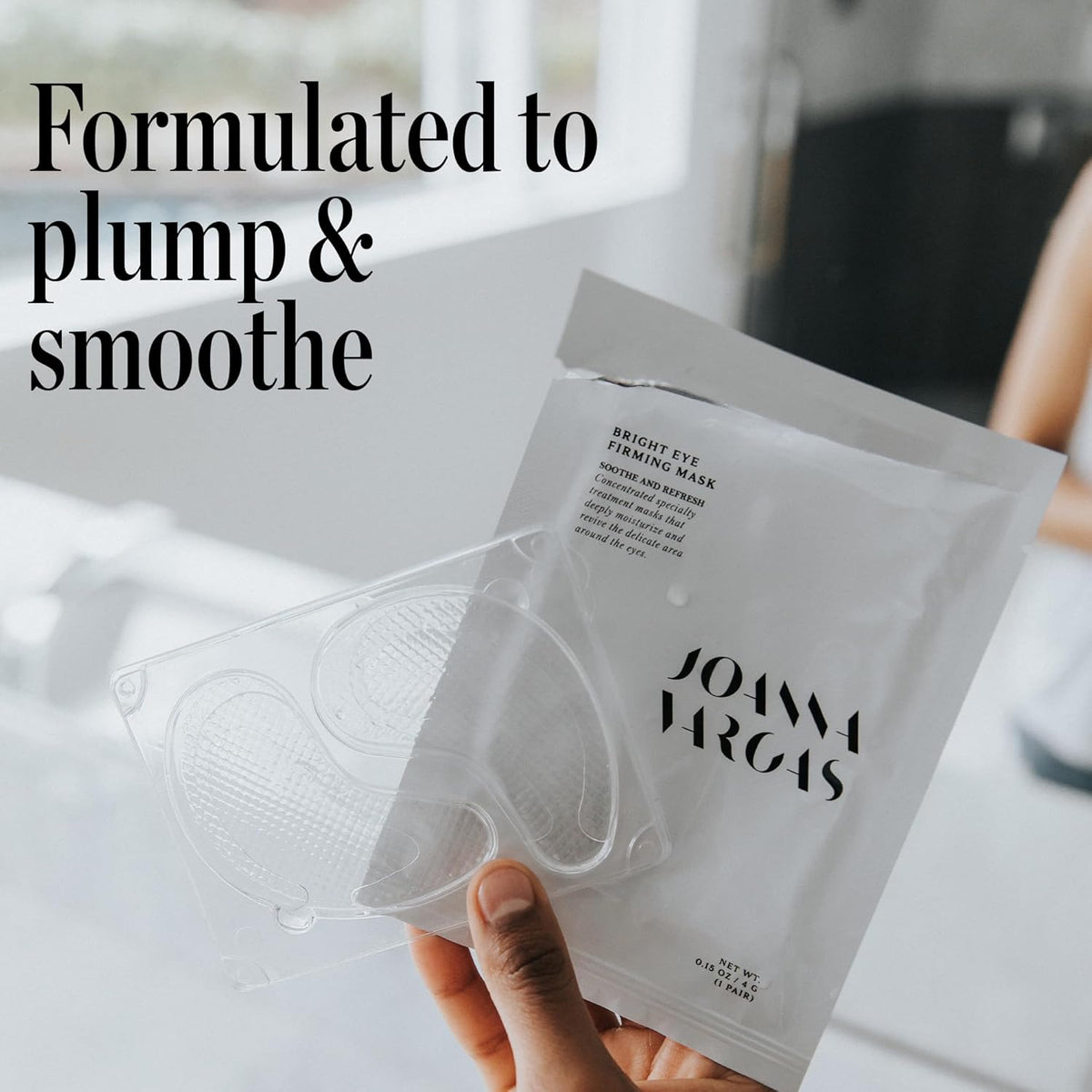 Joanna Vargas Eye Gel Mask – Hydrating Under Eye Patches with Hyaluronic Acid & Chamomile – Depuffing Eye Mask for Dark Circles, Puffiness & Fine Lines – Gel Eye Pads for Women – 1 Pair