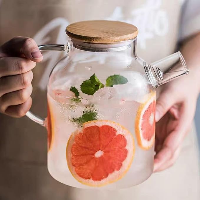 Glass Teapot Stove Safe, with Removable Filter Infuser, Suit for Loose Leaf Tea and Flowering Tea (60.8oz)