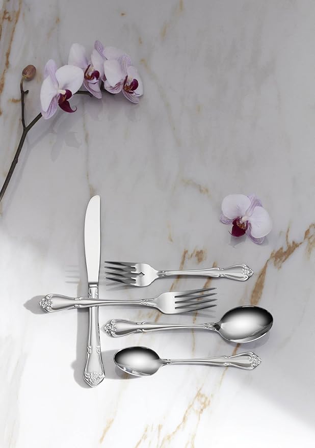 Oneida True Rose Everyday Flatware Salad Forks, Set of 4