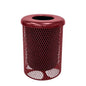 COATEDOUTDOORFURNITURE RFT-BUR Heavy Duty 32 Gallon Round Trash Receptacle, Liner Included, Burgundy with Black Flat Top, Made in America
