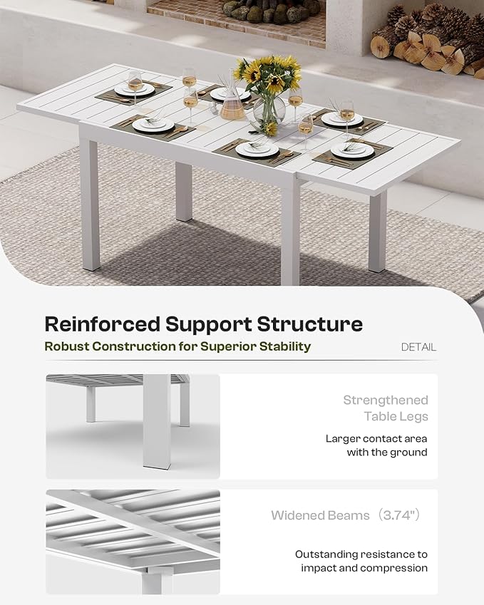 Outdoor Aluminum Patio Dining Table Set